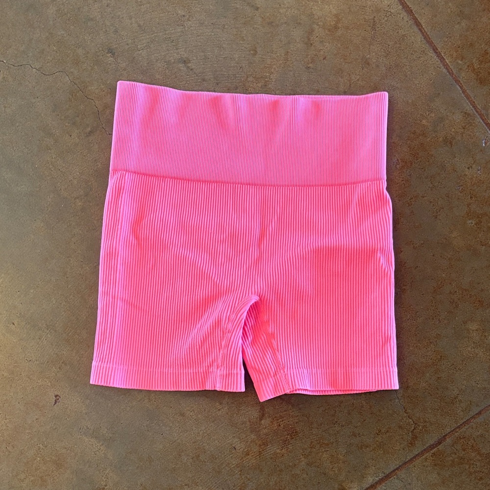 Colsie Ribbed Workout Pink Bike Shorts size small